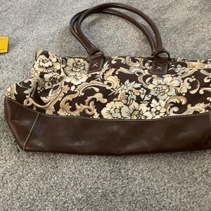 Floral Brown Tote Bag